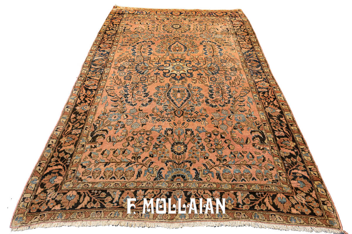 Antique Sarouk Rug Rust/Red Color n°:45968439